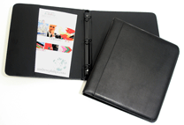 black Napa leathr business ring binder